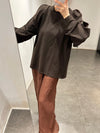 BASERANGE France Organic Cotton Loose Long Sleeve Off Shoulder T-shirt France BAS-TOPIL-RC-SU25-FOVEA